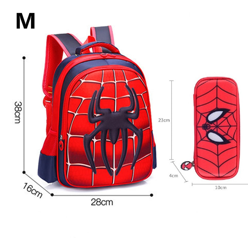 Mochila Escola 3D, impermeável  - Homem Aranha ( com e sem estojo escolar)