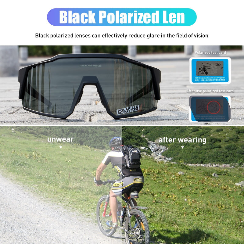 Óculos Polarizados p/ciclismo, caminhadas, e atividades ao ar livre - Marca Kapvoe ( c/ bolsa  e 1 a 4 lentes removíveis)