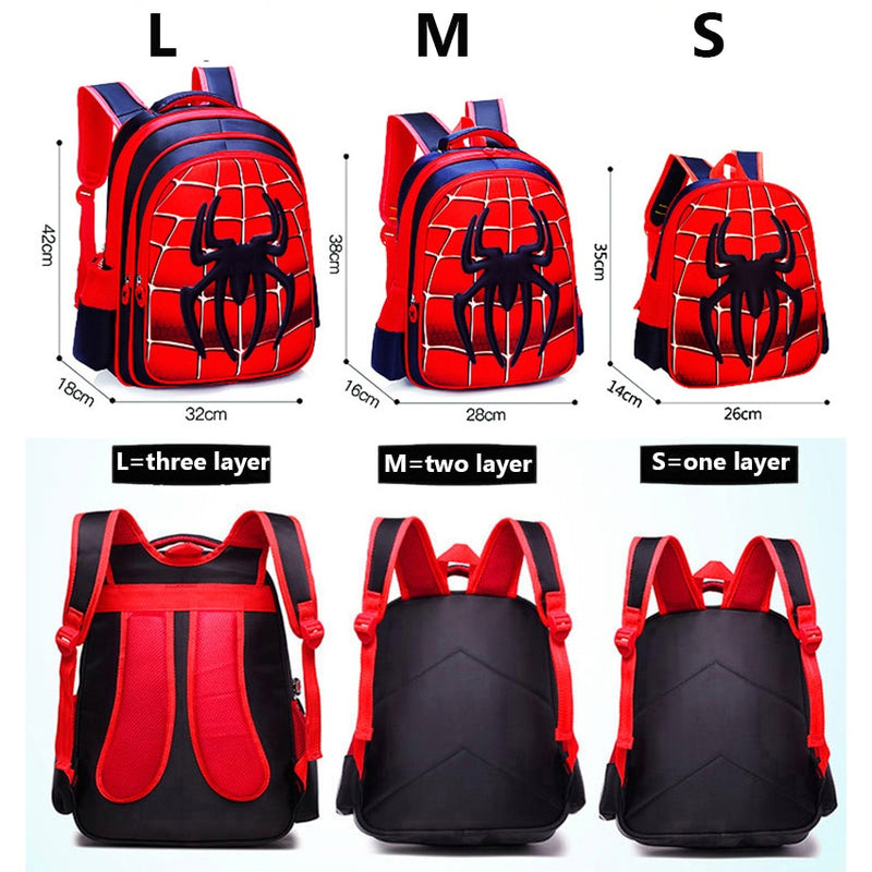 Mochila Escola 3D, impermeável  - Homem Aranha ( com e sem estojo escolar)