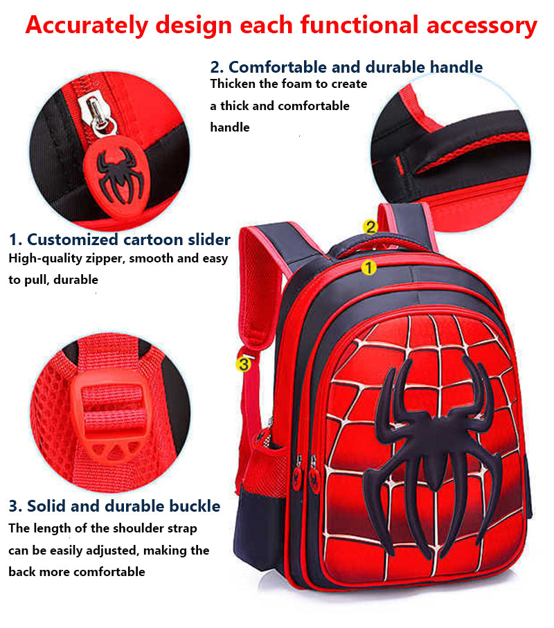 Mochila Escola 3D, impermeável  - Homem Aranha ( com e sem estojo escolar)