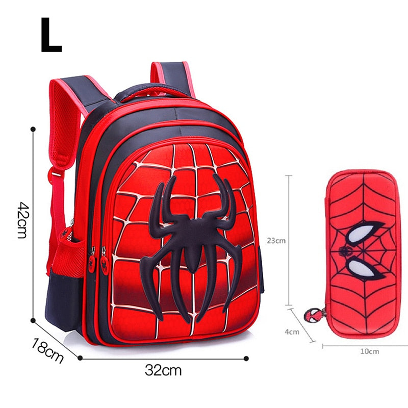 Mochila Escola 3D, impermeável  - Homem Aranha ( com e sem estojo escolar)