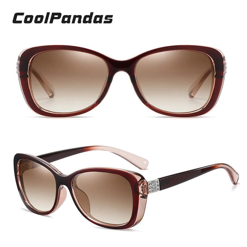 Nova marca de luxo óculos de sol feminino  - Marca Cool Pandas ( Inclui caixa/bolsa)